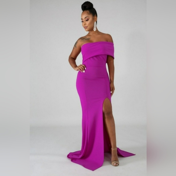 Dresses & Skirts - #1-One Shoulder Maxi Dress from size S to 3X Colors:Black,Lilac,Mint,Wine,White